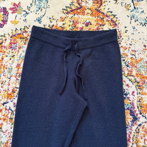 J. Crew Womens Alpaca Blend Sweater Pants Size M Navy Geometric Knit Pull On - Picture 3 of 6